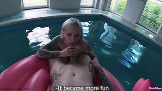 Russian Siblings Get Steamy in the Pool: Sister Sucks Brothers Cock