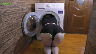 Russian Sister Stuck in Washing Machine: Paying with Pussy
