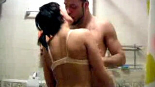 Incestuous Bathroom Romp: Brother and Sister Fuck in Front of Old Men Watching TV