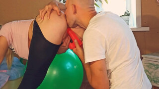 Licking my anus and teasing my stepsister with a dildo