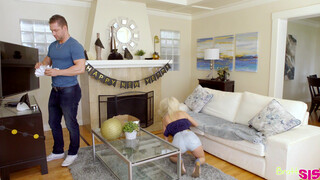 Skinny Sister's New Year's Resolution: Fucking Her Brother's Big Dick