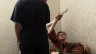 Drunk Mom Gets Double-Teamed in Stockings by Andrey and Friend
