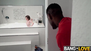 Indecent Desires: Stepfathers Big Black Cock Tempts Stepdaughter in Steamy Bathroom Encounter