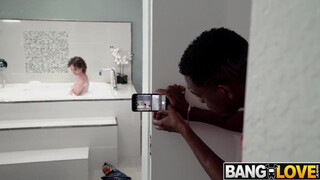 Indecent Desires: Stepfathers Big Black Cock Tempts Stepdaughter in Steamy Bathroom Encounter