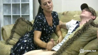 Mom's Not Shy: A Mother-Son Jerk Off Session