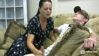 Mom's Not Shy: A Mother-Son Jerk Off Session