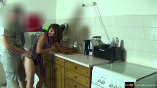 Sink Seduction: When Mom Gets Stuck, Son Comes to the Rescue