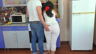 Persuading Mommy: A Kitchen Threesome with a Mature Russian Mom and Young Son