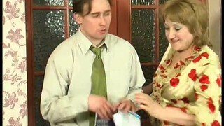 A young son sweetly fucks a fat busty mom