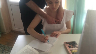 Stepfather fucked a pretty stepdaughter to distract her from lessons