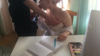 Stepfather fucked a pretty stepdaughter to distract her from lessons