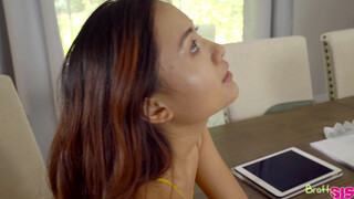 Yellow-Dress Sister Doggystyles Brother on Table