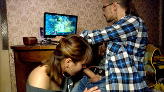 Sis With Glasses Tames Gamer Brothers Throbbing Thrusts