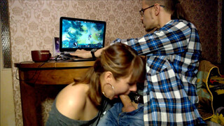 Sis With Glasses Tames Gamer Brothers Throbbing Thrusts