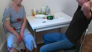 Son's Loving Kitchen Rendezvous With His Mom Who Has doggystyle