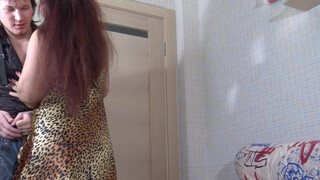 Son's Russian MILF Adventure: Doggystyle with a Fat Mom in Stockings