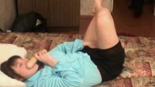 Naughty Auntie Gets Shared by Nephew and Sidekick on Her Bed