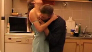 Family Temptations: Dad Licks Daughter's Pussy in the Kitchen While Mom is Away